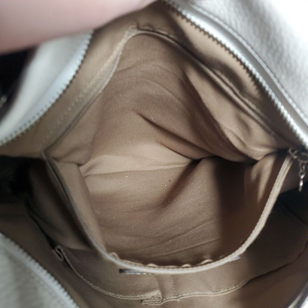 Coach Pebbled Leather Shoulder‎ Bag Cream White – Adjustable Strap Tote - Picture 11 of 14